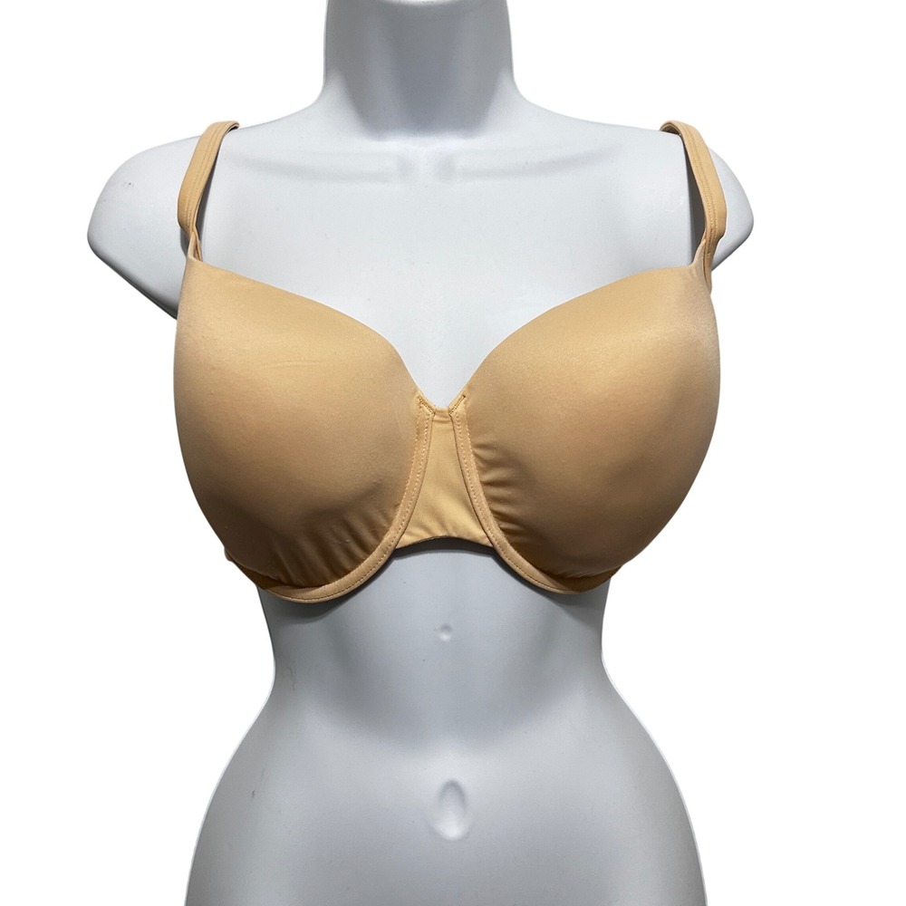 Panache Superbra T Shirt Bra 36F Beige Molded Underwire Smooth Full Coverage